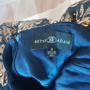 Betsy & Adam Blue and Gold Dress